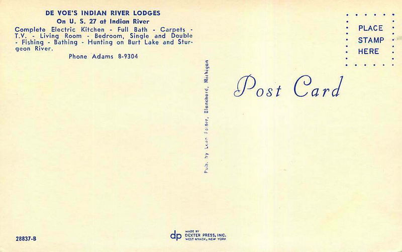 De Voes Indian River Motel Lodges (DeVoe) - Vintage Postcard 4